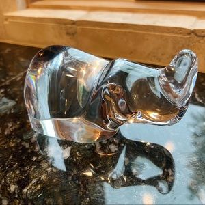 Orrefors Crystal Sweden Rhinoceros Decorative Paperweight